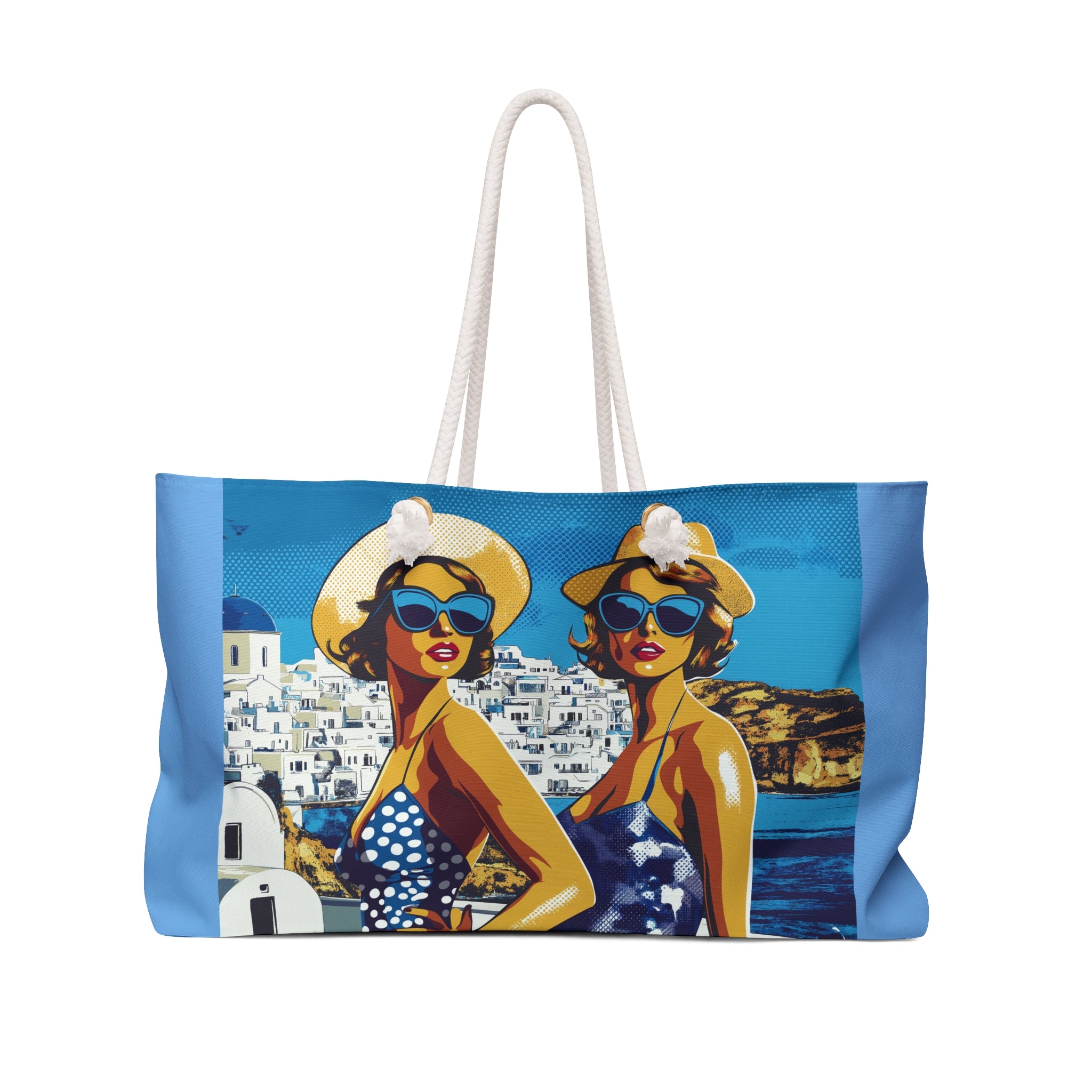 Mediterranean Summer Weekender Bag - Summer in Santorini
