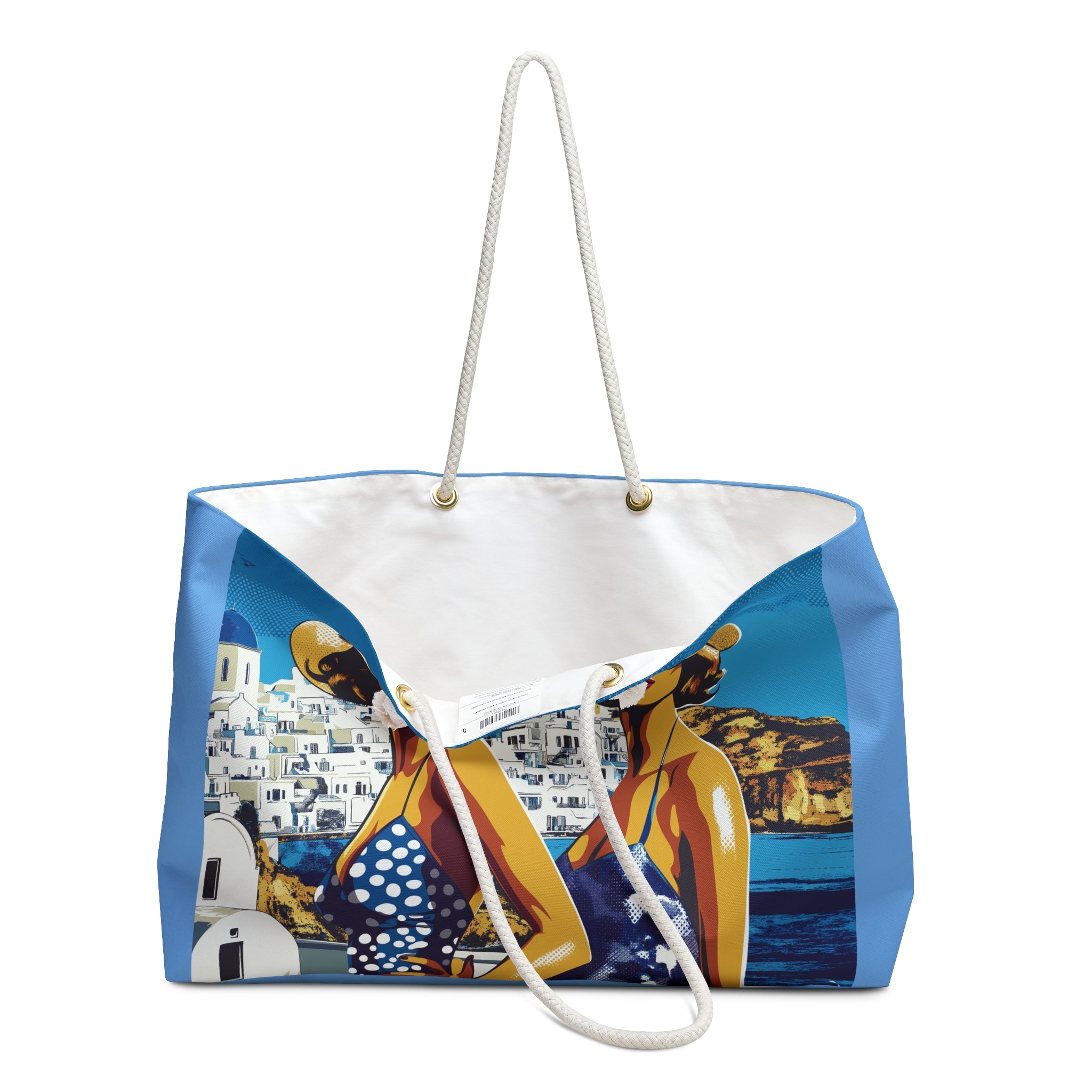 Mediterranean Summer Weekender Bag - Summer in Santorini
