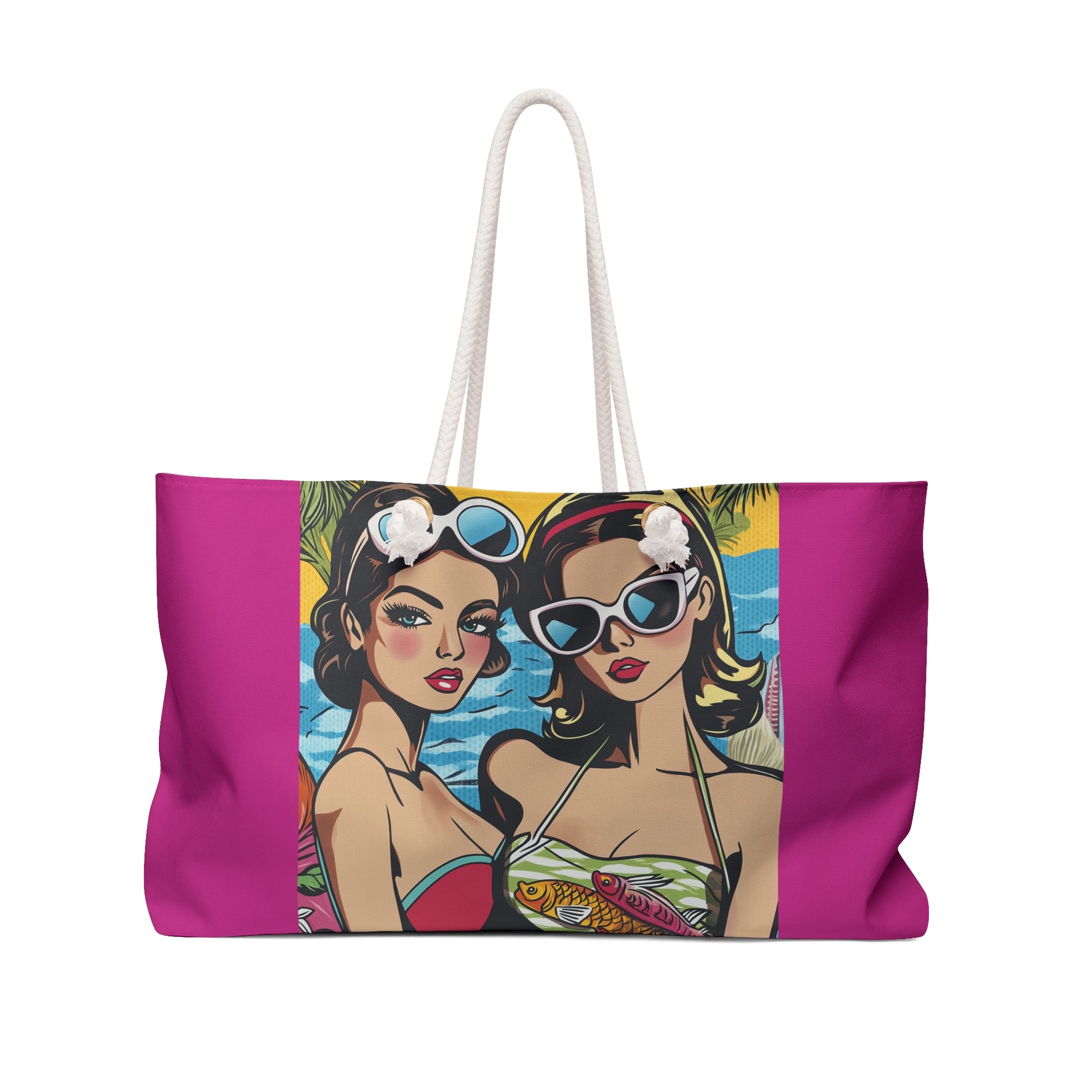 Mediterranean Summer Weekender Bag - Sardinia Girl Summer