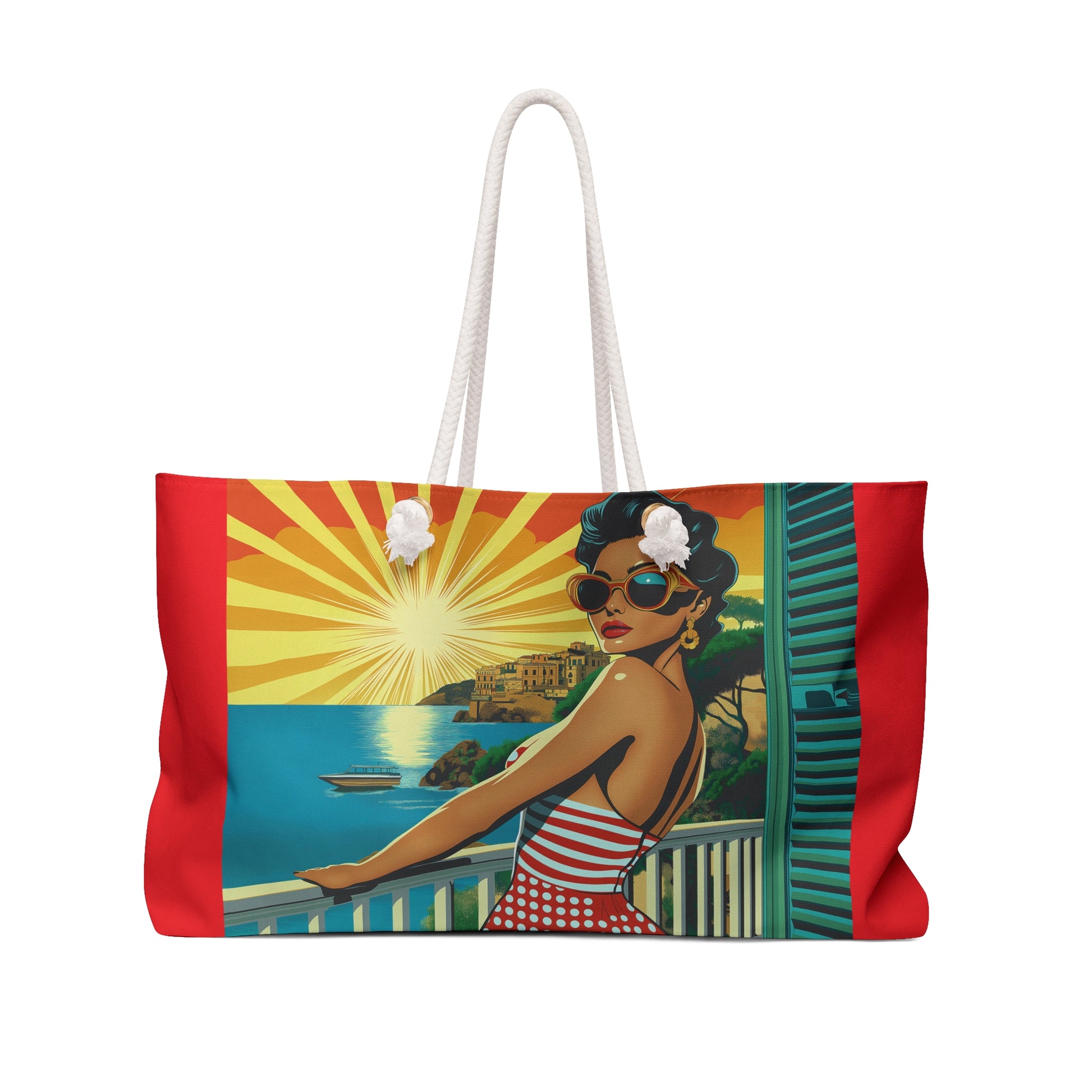 Mediterranean Summer Weekender Bag - Say Sì to Sorrento Sunsets