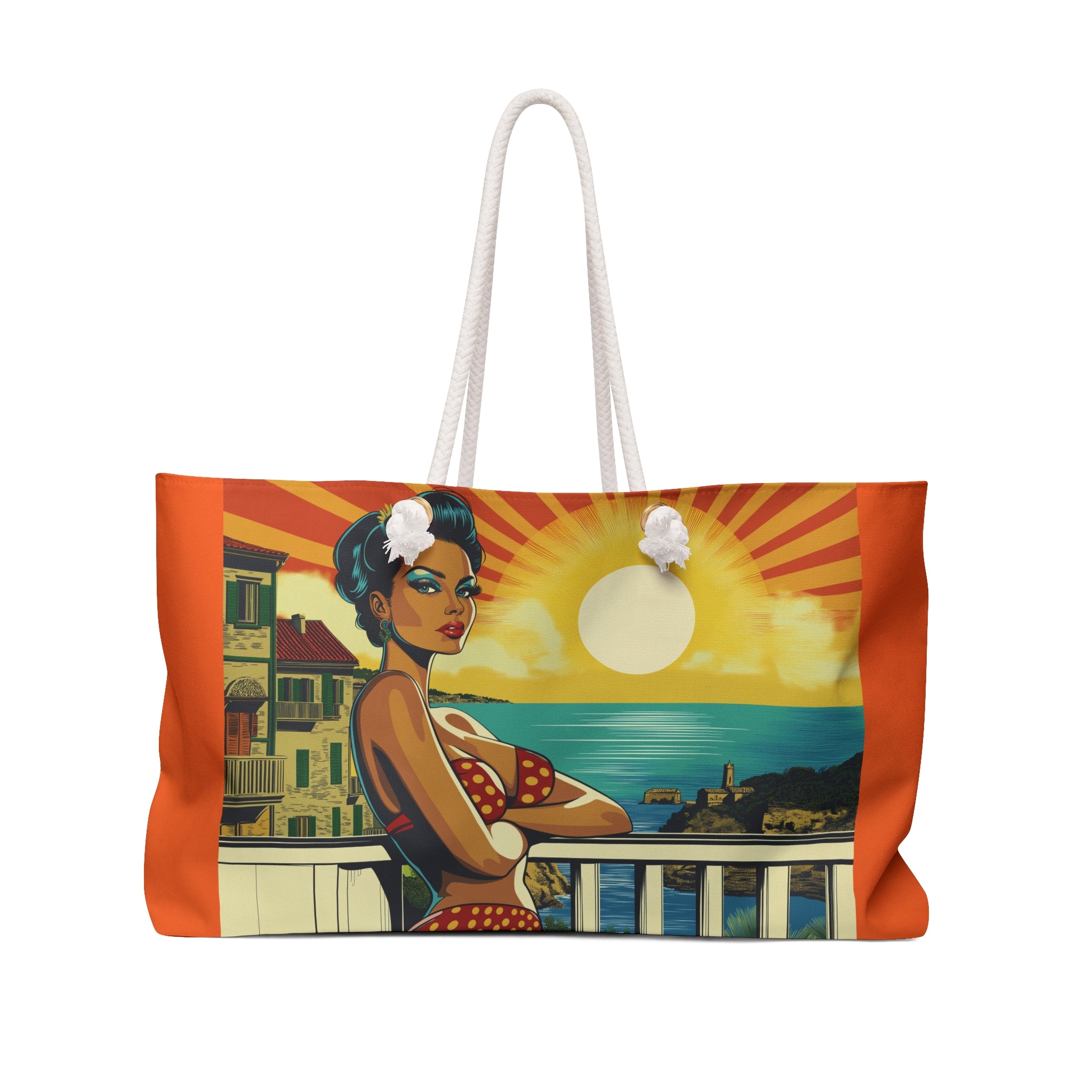 Mediterranean Summer Weekender Bag - Bikinis, Bellinis, Balconies
